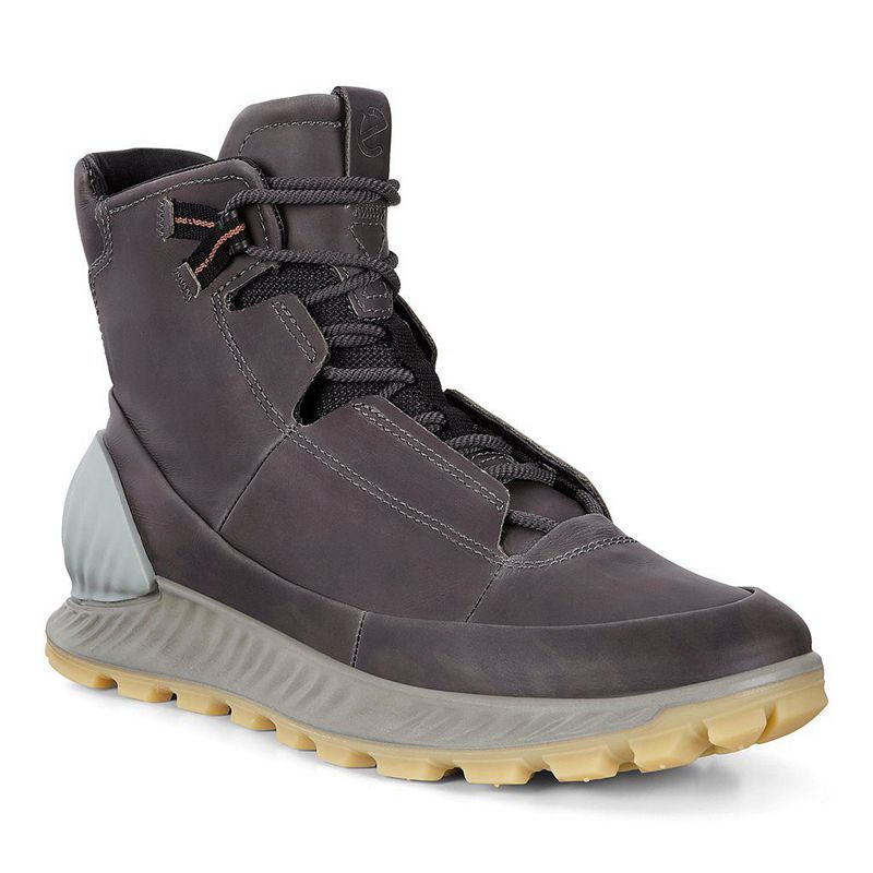 Men Boots Ecco Exostrike M - Boots Grey - India IEKUOP753